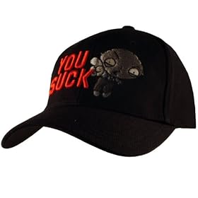 <b>Family Guy Stewie Black & White You Suck Embroidered Baseball Cap</b>