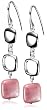 Sterling Silver and Pink Rhodonite Triple Drop Earrings