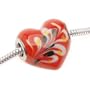 Murano Style Glass Lampwork Red Flame Swirl Heart Bead Fits Pandora 20mm (1)