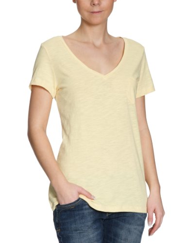 TOM TAILOR Denim Damen T-Shirt 10226670971/NOS v-neck with pocket, Gr. 40(L), Gelb (3037) Preisvergleich