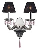Accentua Wall Bracket - Polished Chrome With Black Shades - Smoked Glass