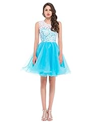 Lace Satin/Tulle Short Sleeveless Homecoming Dress/Bridesmaid Dress/Prom Dress 