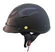 DOT Adult Matte Black Flame Motorcycle Half Helmet Biker (L:23-23.5 inches)