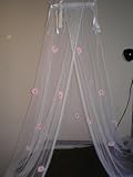 White with Daisies NEW BED Canopy Mosquito NET Crib Twin