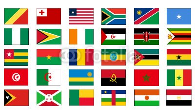 Wallmonkeys Peel and Stick Wall Decals - Set of 30 African Countries - 36