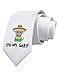 TooLoud Oh My Gato - Cinco De Mayo Printed White Neck Tie