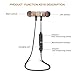 Bluetooth Headset, Sweatproof V4.0 Wireless Bluetooth Earphones In-Ear Noise Cancelling Headphones Earbuds with Microphone & Stereo for Running Sports with Magnet Attraction (Golden)
