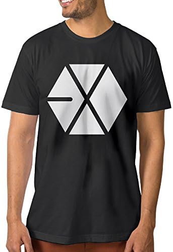 SAXON13 Man's Kpop EXO Logo New Design T Shirts Black Size L