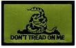 Gadsden Flag Green Embroidered Patch Don't Tread on Me Tea Party Iron-On American Military Subdued Emblem