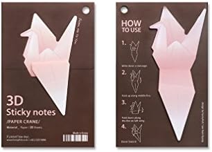 [FunnyFish] 3D Sticky Notes 20 Sheets Origami Paper Crane Plane Boat Message Envelope (Crane)