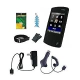 7 Pieces Accessory Combo for Sony Walkman S Series Video MP3 Player (NWZ S540, NWZ S544 and NWZ S545): Includes (Black) Silicone Skin Case Cover, Wall Charger, Car Charger, Armband, Black Belt Clip, LCD Screen Protector and Fishbone Style Keychain