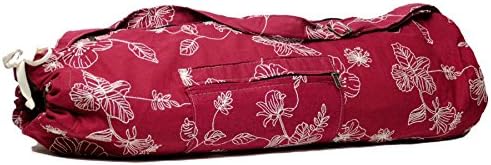 Yoga Mat Bag Burgundy White Printed Pattern Allie Bags