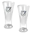 Tampa Bay Lightning NHL 2pc 16oz Pilsner Glass Set - Primary Logo by Great American Products