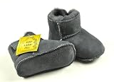 Produkt-Bild: Baby-Lammfellschuhe mit Klettverschluss, komplett gef&uuml;ttert, Farbe: anthrazit