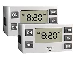 Stanley 38425 TimerMax Digislim Daily Digital Indoor Lamp Timer, White, 2-Pack