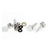 uxcell ミラー釘　金属　ゴム　シルバートーン　ガラステーブル対応　 10x5mm　4個入り