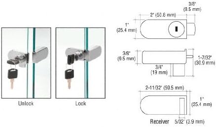 CRL Nickel Plate No-Drill Showcase Lock