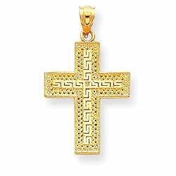 14k Greek Filigree Cross Pendant