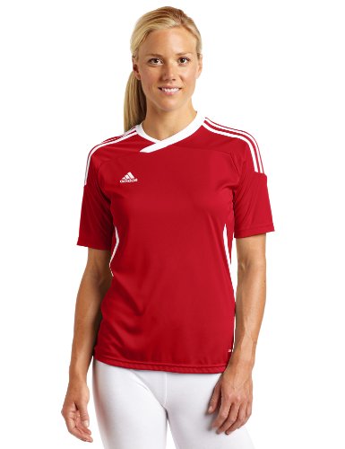 adidas Women’s Tiro 11 Short-Sleeve Jersey Top, University Red/White, Medium