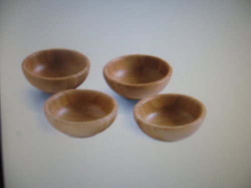 Pampered Chef Set of Four Small Bamboo Snack Bowls