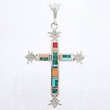 Ray Tracey Inlaid Cross in Sterling Silver, #8616