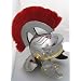 Plumed Roman Helmet with Brass Accents