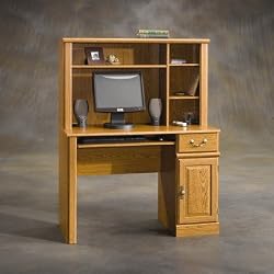 Sauder Computer Desk with Hutch, Oak 401353