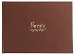Leather Guest Book, Bordeaux, Hard Cover, Gold Edge Sheets