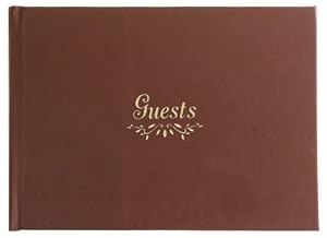 Leather Guest Book, Bordeaux, Hard Cover, Gold Edge Sheets, 10x8"