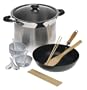 Prime Pacific 18/10 Stainless Steel 20 Quart Stockpot with Bonus 16 Piece Non Stick 12 Inch Wok Set