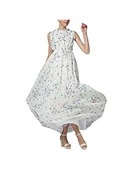 Floral Print Sleeveless Summer Chiffon   Ball Gown Party Dress/Maxi Dress 