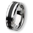 Tungsten Carbide Ring with Black Enamel (8.0 mm) - Sizes 7-13