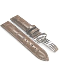 20mm Leather Watch Deployment Strap for Iwc Light Brown