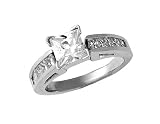 14K White Gold Ring with 10 Princess cut diamond semi-mount (center stone not included)