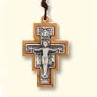 Confirmation Saint Damian Crucifix Necklace - Height: 1.75" - 14" Cord