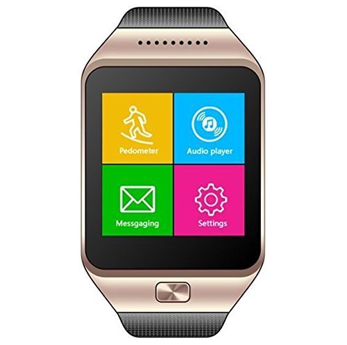 CNPGD All-in-1 Watch Cell Phone & Smart Watch Sync to Android IOS Smart Phone (Gold)