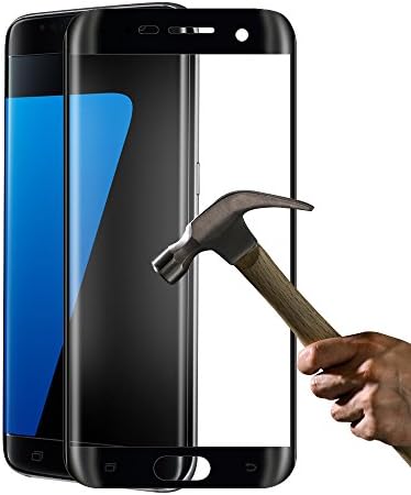 JUNCHI Samsung Galaxy S7 Edge Glass Screen Protector,Full Screen 3D Curved Tempered Glass Screen Protector for Samsung Galaxy S7 Edge(Black)