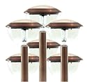 Deluxe copper solar power garden lights 6 pack