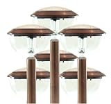 Deluxe copper solar power garden lights 6 pack