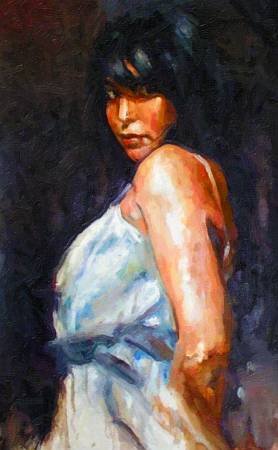 Custom Order #8R-PS9, Oil on Canvas, Custom Painting of The Person You Love, For 1 Person of Customer's Choice, Style: Expressionism, with Signature Text 