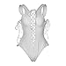 Blooming Jelly Womens Front Side Lace Up Monokini One Piece Swimsuit Bodysuit Bathing Suit, White, Medium, US6=UK10=EU36