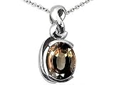1.70 cts Genuine Smoky Quartz Pendant - 14kt White or Yellow Gold FREE GIFT BAG!