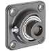 Timken RCJ Series Flange Unit, 4 Bolt Holes, Industrial-Duty, Relubricatable, Non-Expansion, Cast Iron, Eccentric Locking Collar