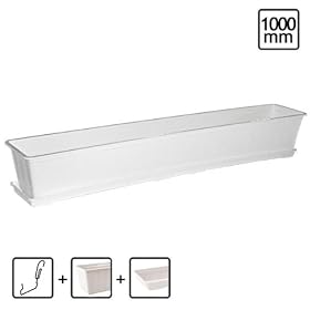 White window box 1000x175 mm + tray + hooks