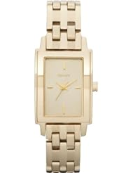 Womens DKNY Small Rectangular Rose Gold Bracelet Watch - NY8492