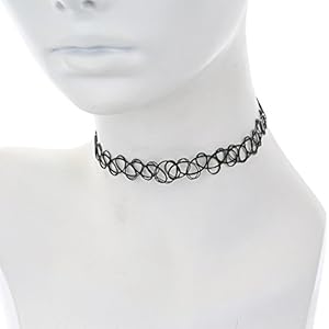 Claire's Collier ras du cou effet tatouage Noir: Bijoux