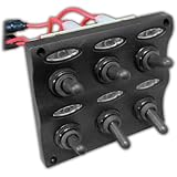 Marine Electric 6 Gang Led Toggle Switch Panel for Boat and Rvs - Five Oceans
