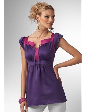 Chadwicks Colorblock Top poet sleeve blouse