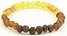 Baltic Amber Adult Bracelet – Unpolished - Rainbow Color- 7 inches long – Elastic Band: One Size Fits All - Certified Baltic Amber