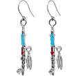 Handcrafted Totem Feather Native American Earrings